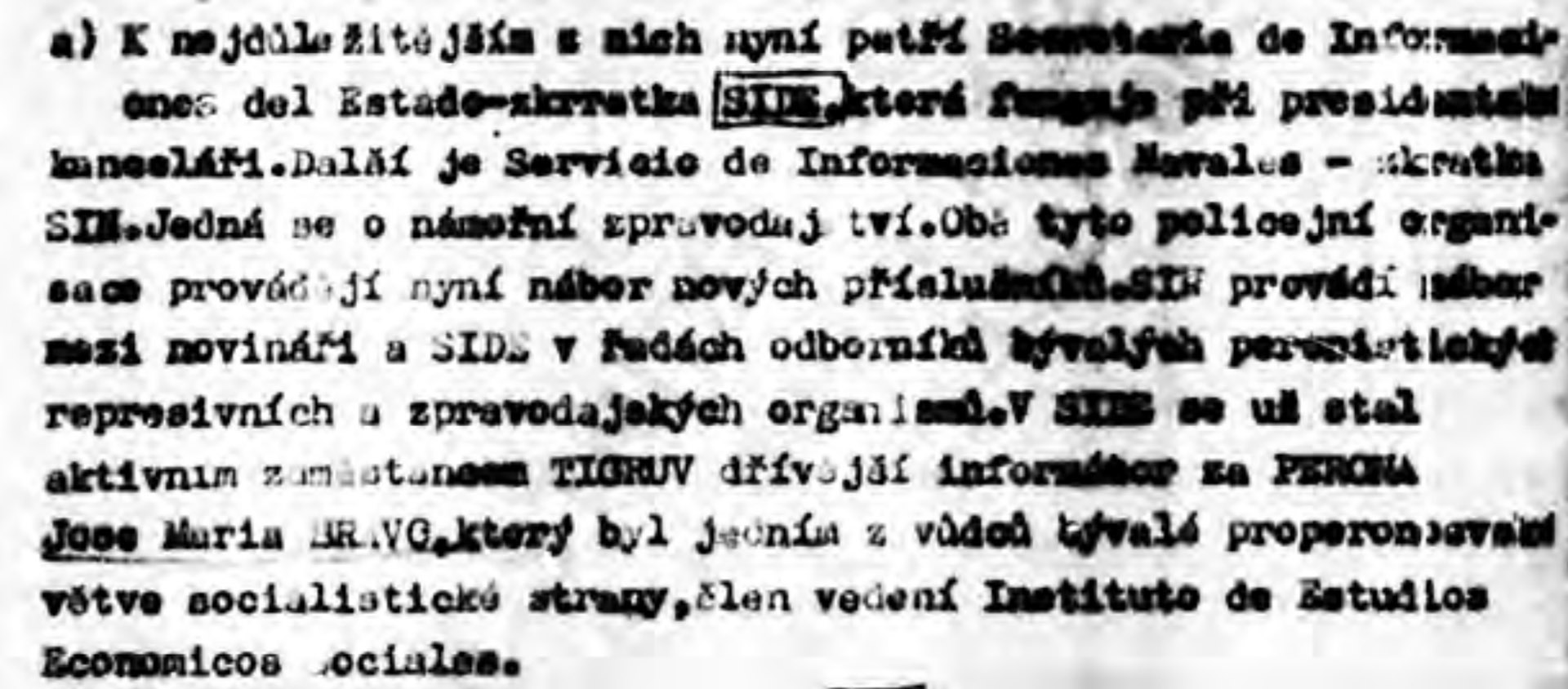 Nombres que aparecen en los archivos de Praga.