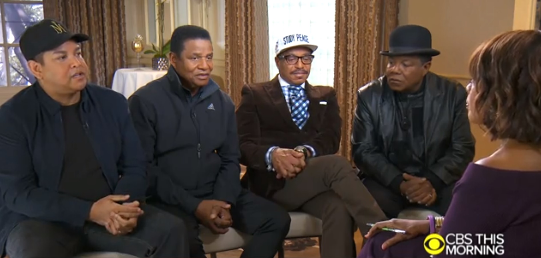 Los hermanos de Jackson, Tito, Marlon y Jackie, y el sobrino Taj defendieron a estrella del pop y consideraron que estas acusaciones son sólo “por dinero, siempre lo ha sido. No tienen evidencia” (Foto: CBS)