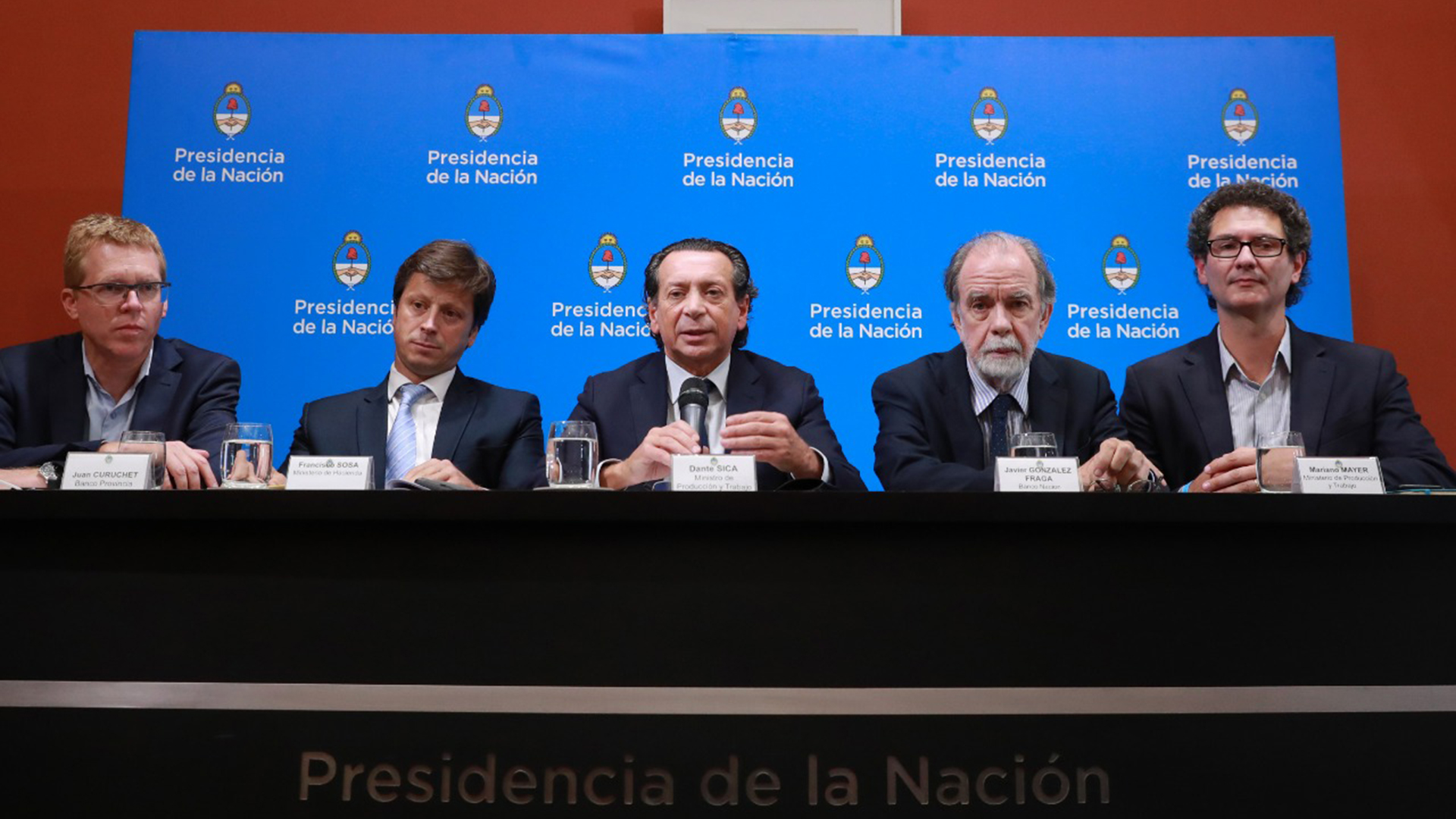 El ministro de Producción, Dante Sica, en el anuncio de la línea de financiamiento subsidiada para pymes