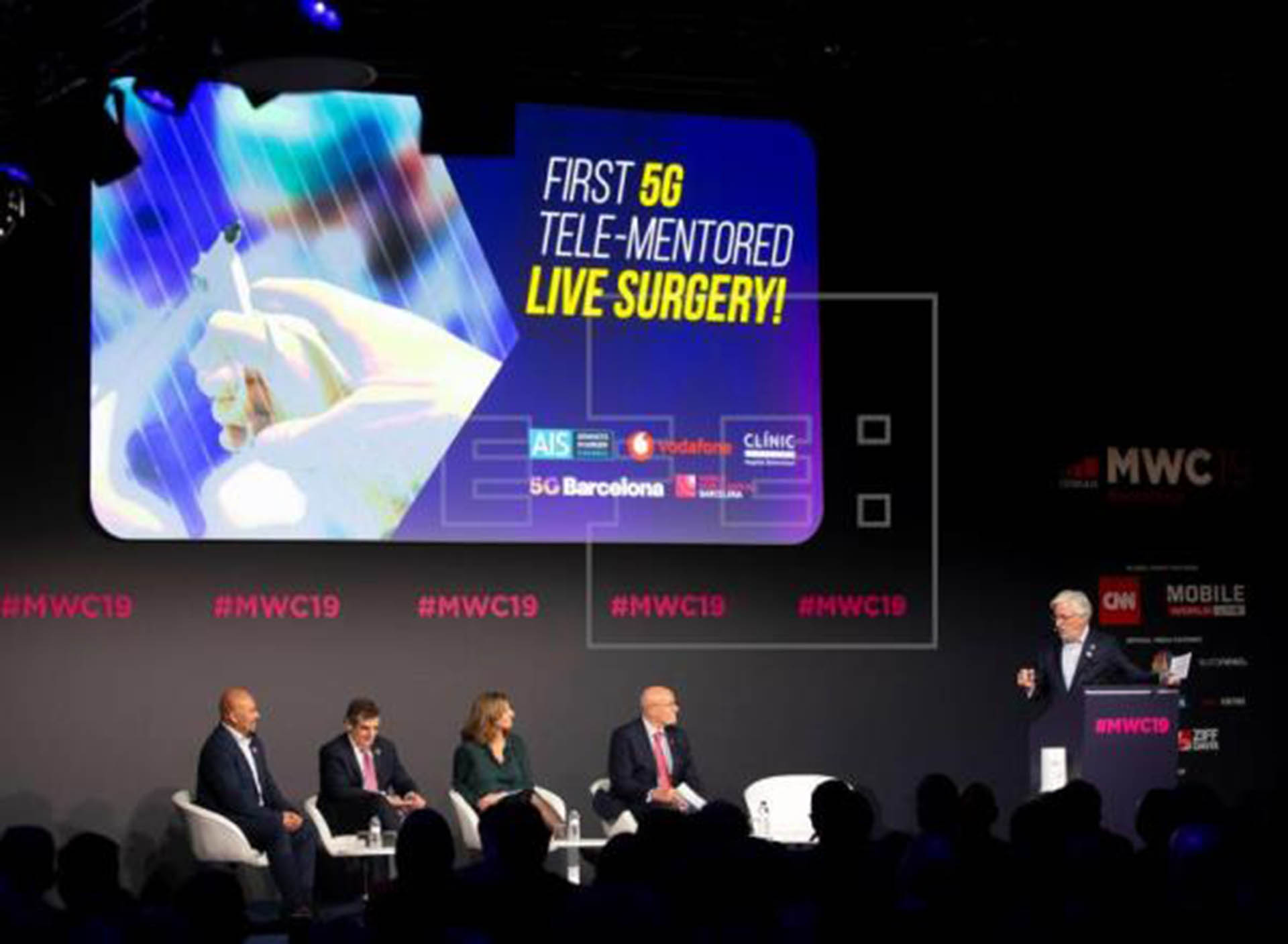 La presentación de la cirugía transmitida en tiempo real en 5G en el MWC 2019