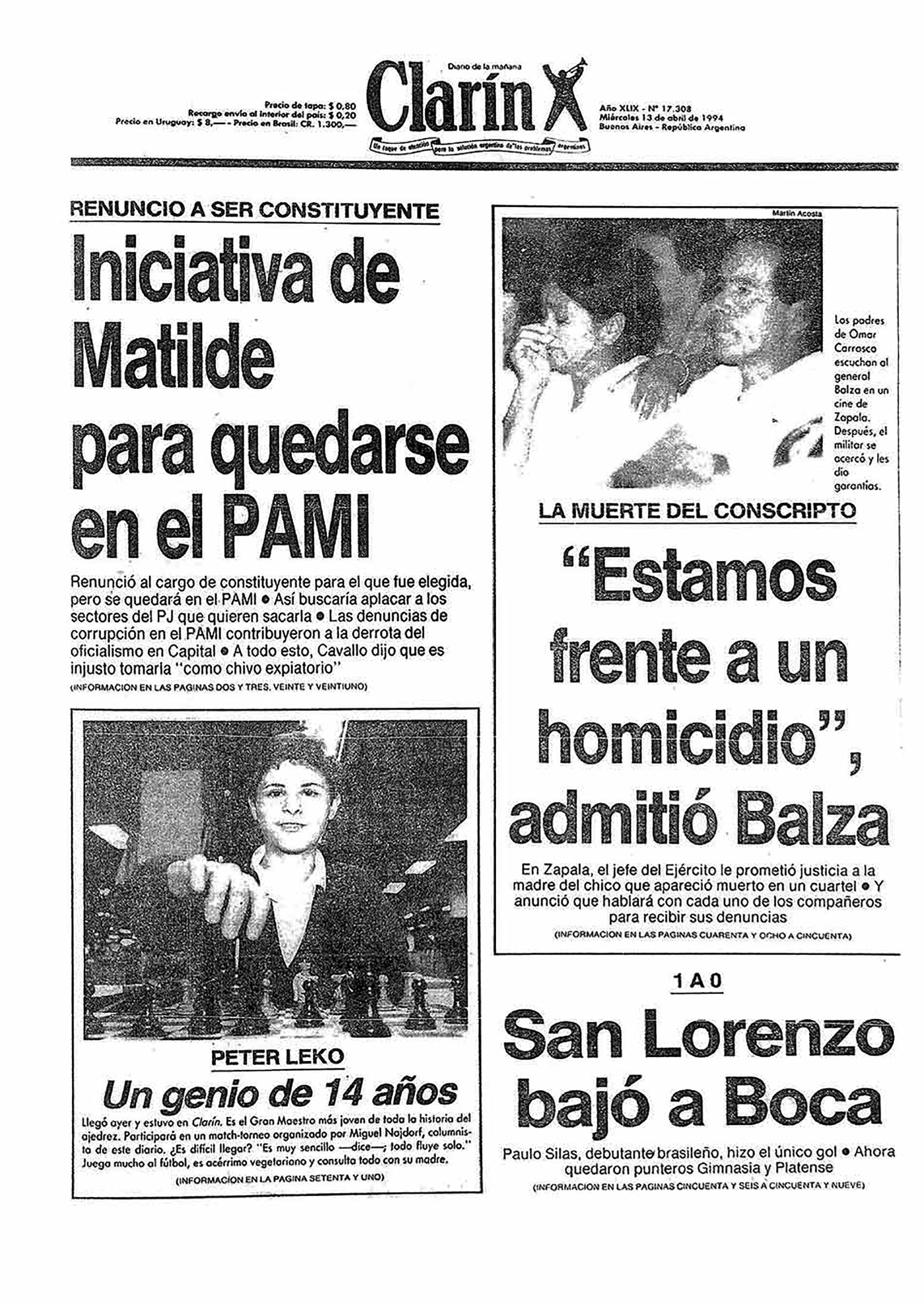 Clarin caso carrasco SF 13 abril 1994