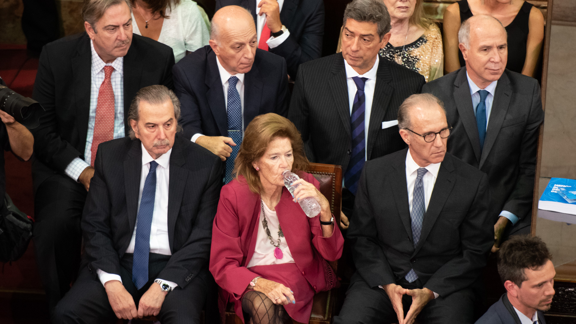 Juan Carlos Maqueda, Elena Highton de Nolasco y Carlos Rosenkrantz, en primer fila. Detrás de ellos, Horacio Rosatti y Ricardo Lorenzetti