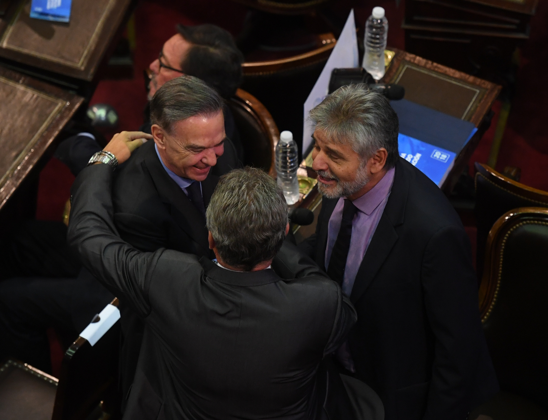 Miguel Ángel Pichetto junto a Daniel Filmus y Agustín Rossi