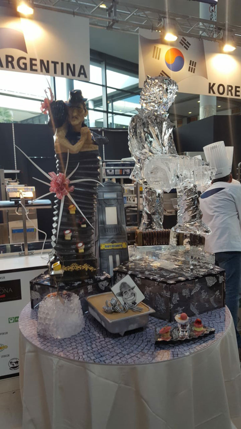 En las competencias internacionales no solo es sobre helado sino también esculturas de hielo y caramelo (Maximiliano Maccarrone)