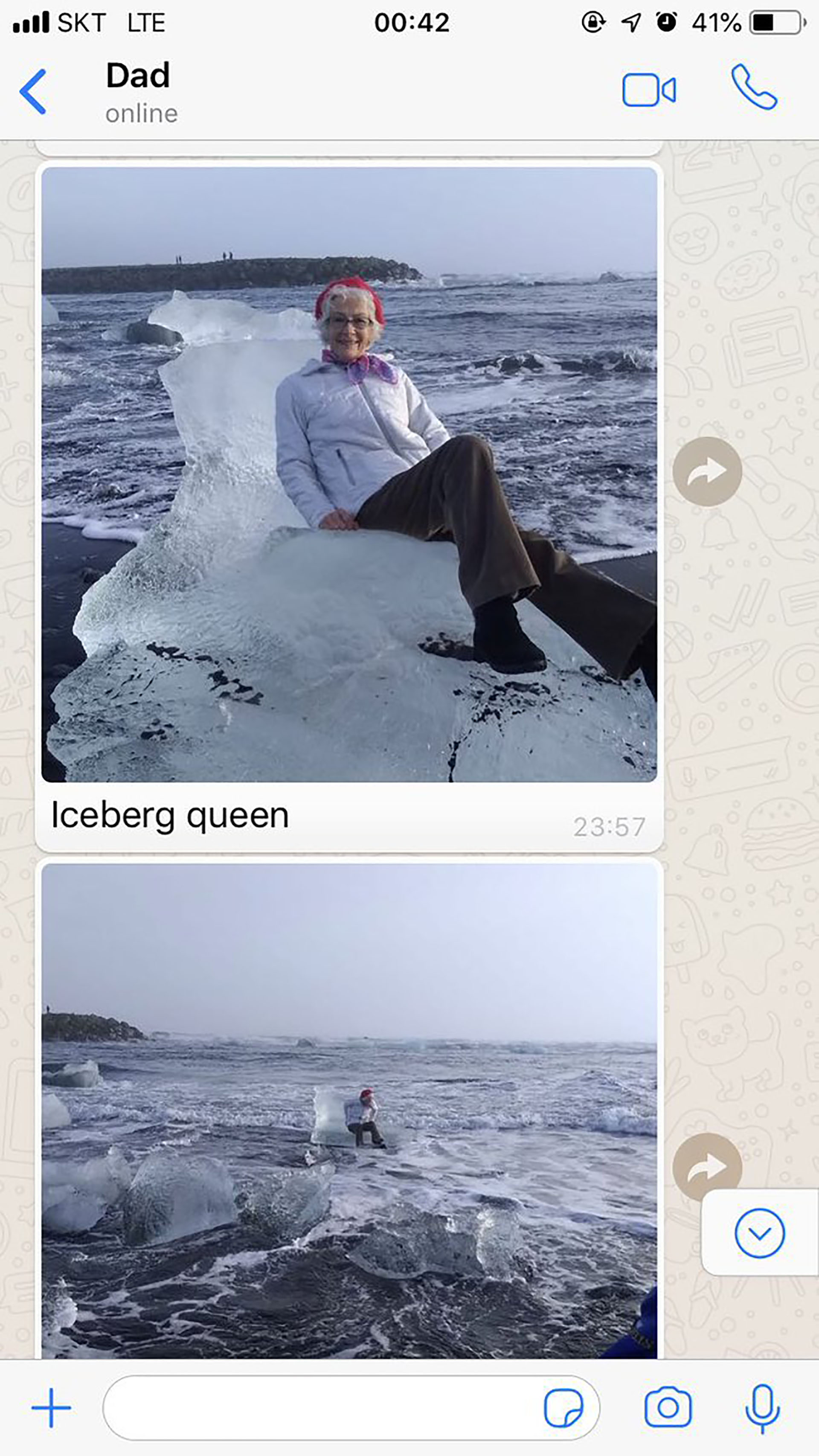 El chat compartido por su nieta