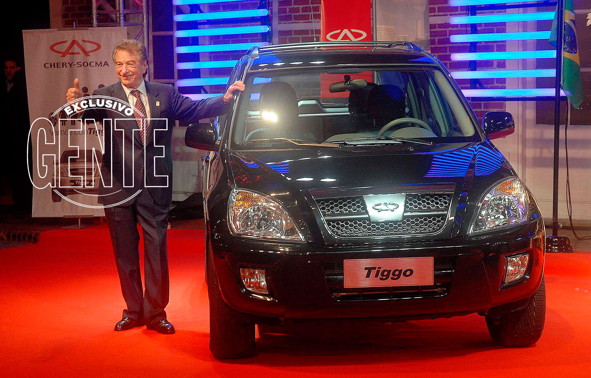 Franco Macri en la presentación del Tiggo. Su ligazón comercial con China fue creciendo con el nuevo siglo. Foto: Enrique García Medina/GENTE