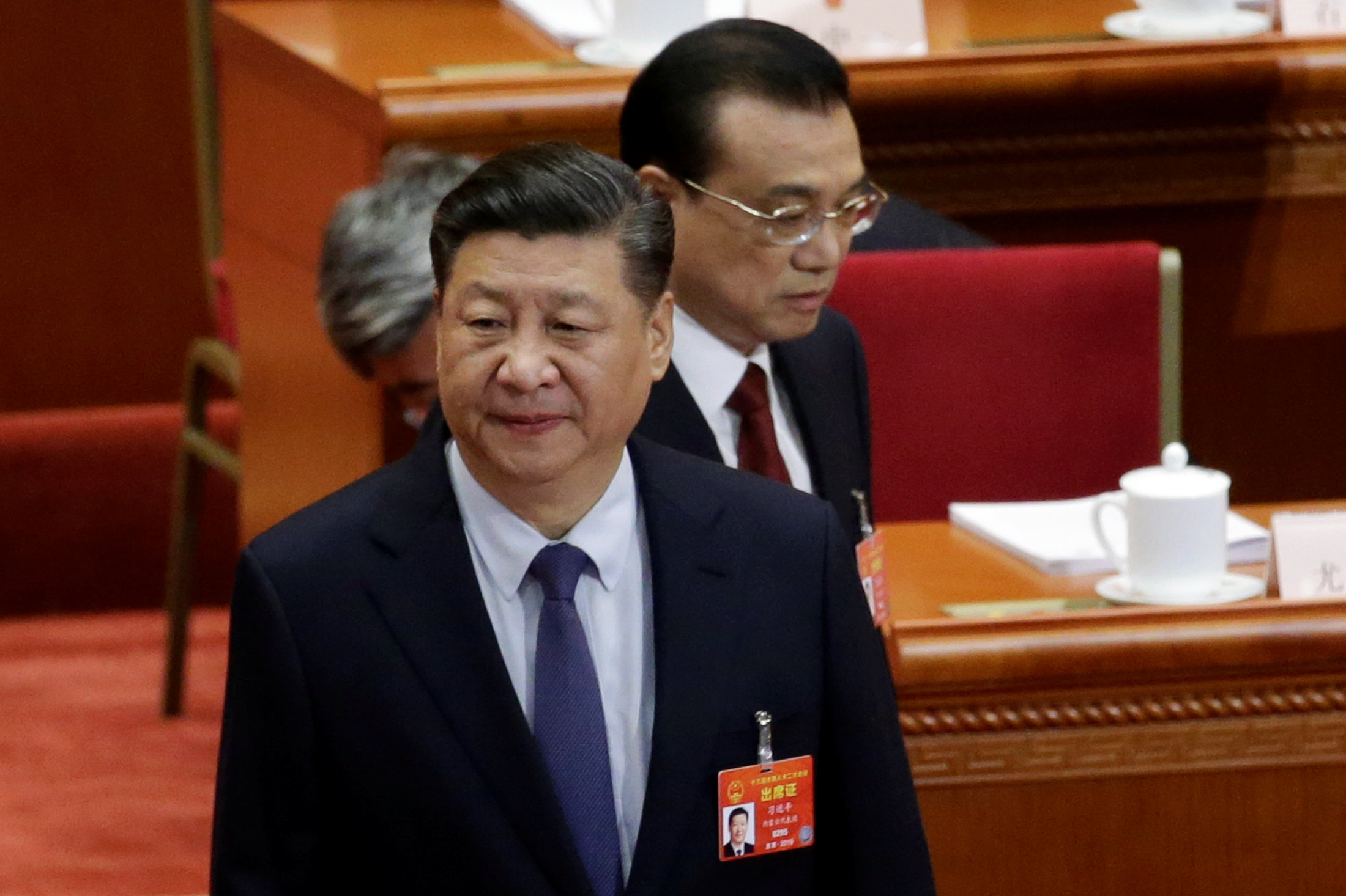 El presidente chino Xi Jinping y el primer ministro Li Keqiang en la apertura de la sesión anual del Congreso Nacional del Pueblo (REUTERS/Jason Lee)