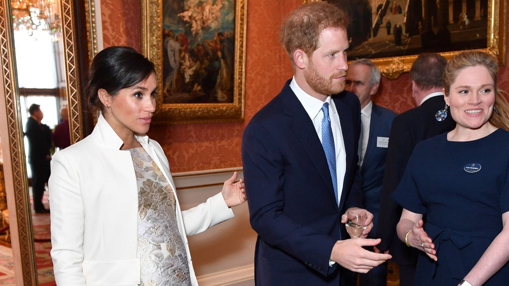 Britain's Meghan, Duchess of Sussex and Prince Harry the Duke of Sussex are seen at a reception to mark the fiftieth anniversary of the investiture of the Prince of Wales at Buckingham Palace in London, Britain March 5, 2019. Dominic Lipinski/Pool via REUTERS