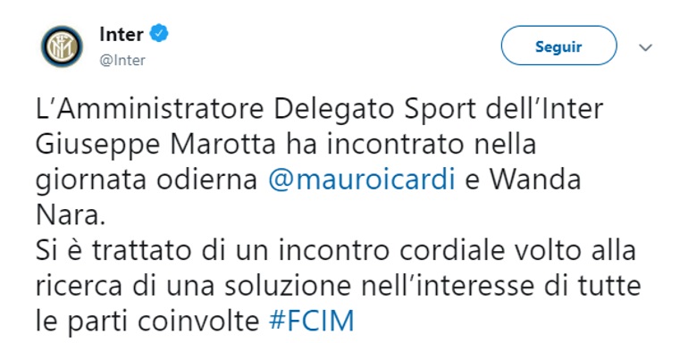 El comunicado del Inter tras la reunión con Wanda Nara y Mauro Icardi