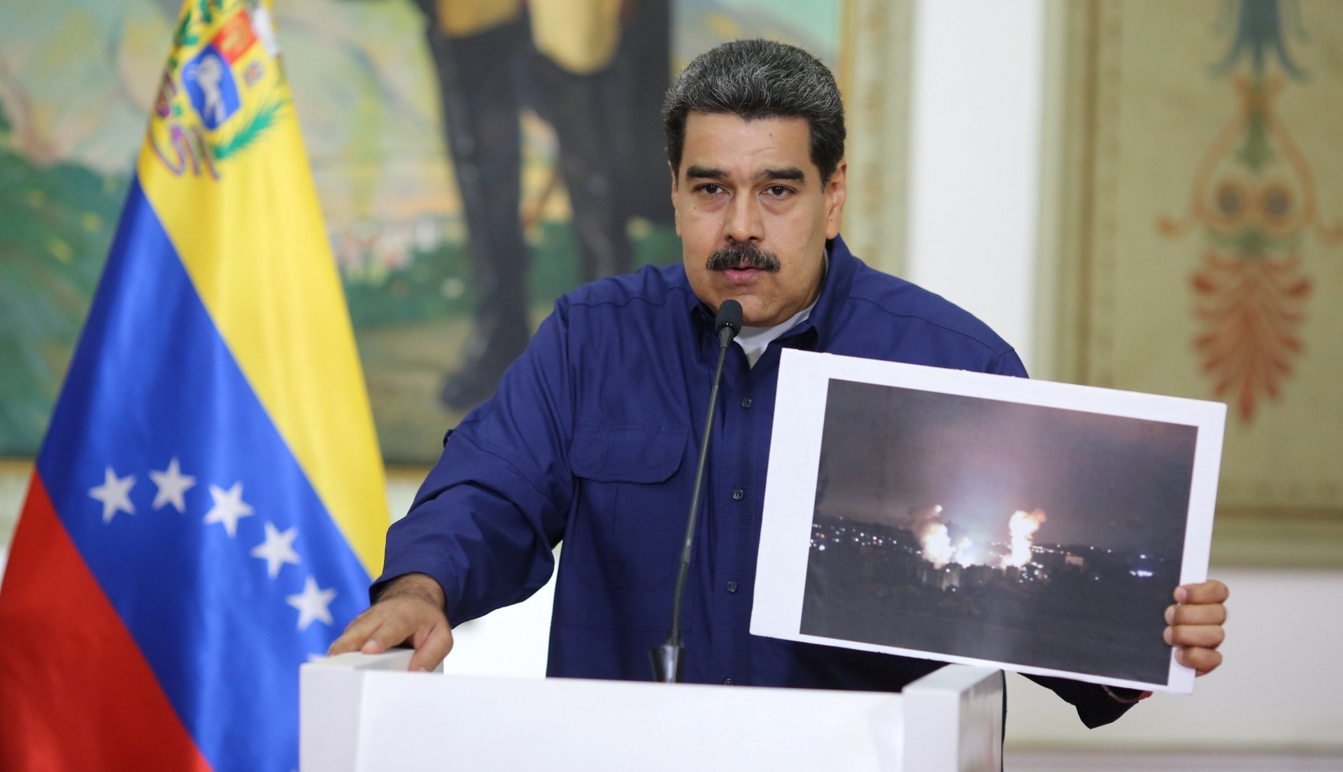 Maduro insiste en que todo se trató de un sabotaje de EEUU (Palacio de Miraflores via REUTERS)