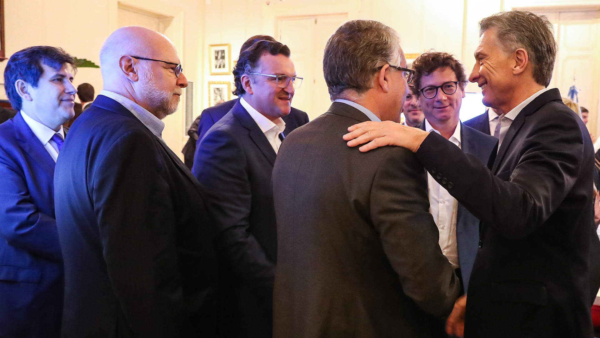 Kaufman, Migoya, Carmona con el Presidente hoy. (Prensa Presidencia)