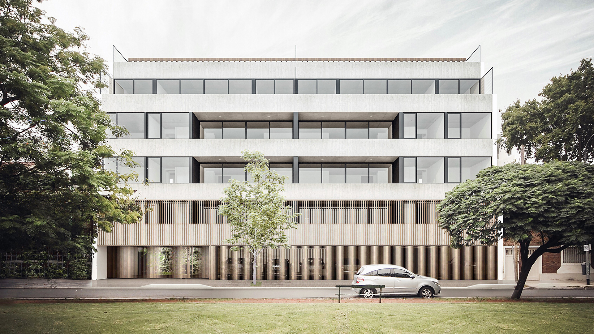 El complejo Melian Norte desarrollado por CyC Arquitectura tiene 22 departamentos y 48 cocheras. La empresa de los hermanos Cotello se especializa en proyectos de propiedad horizontal.