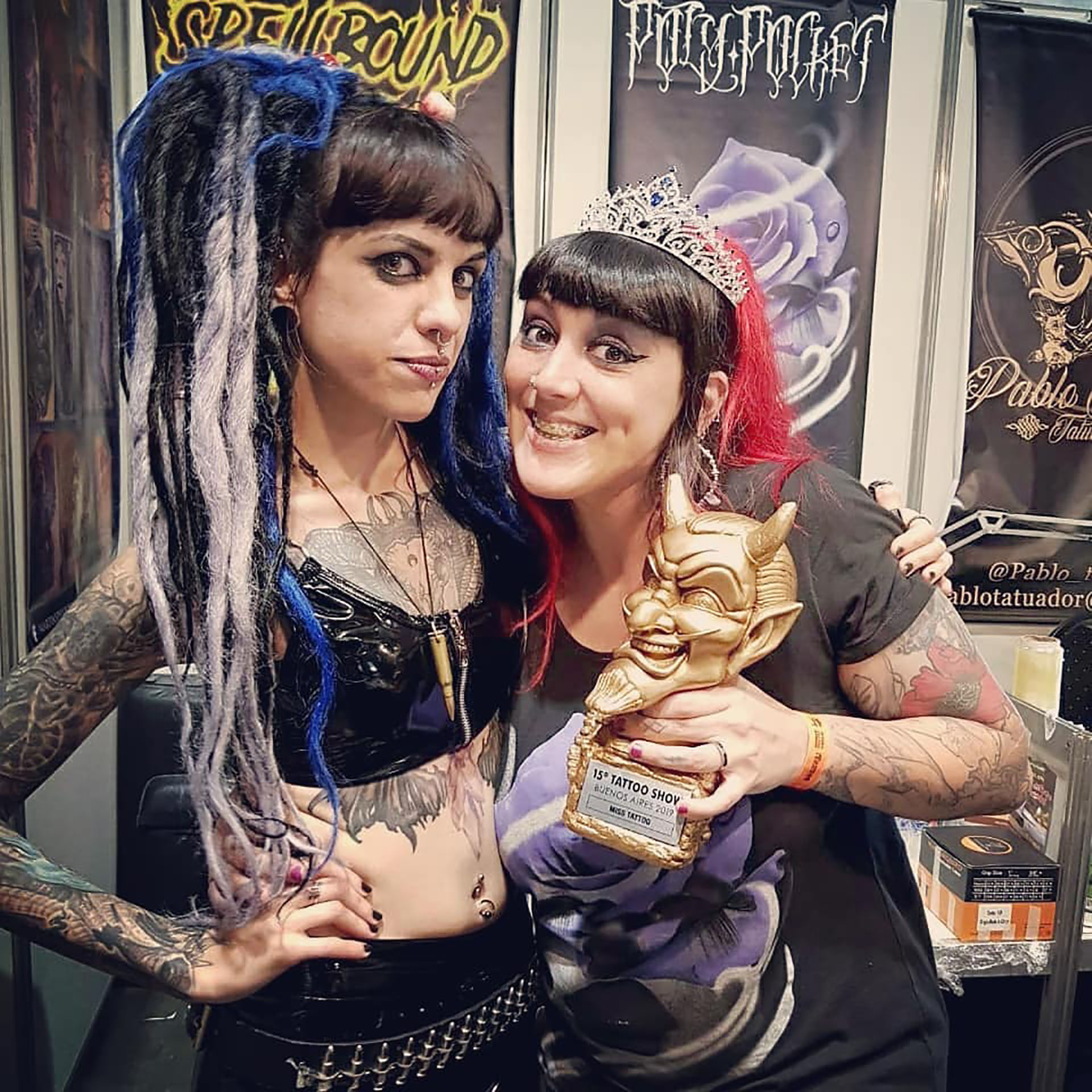 Mercedes estudia Diseño en la UNLa y el domingo pasado se convirtió en Miss Tattoo. (@miss.kroenen)