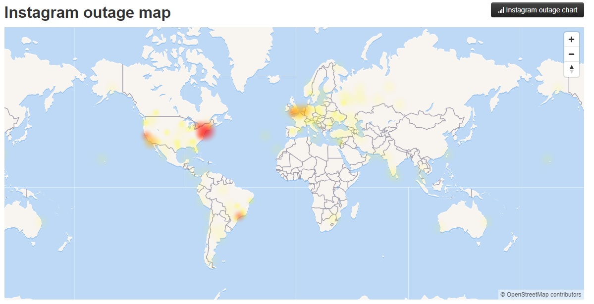 Usuarios afectados por problemas en Instagram, según reporta DownDetector