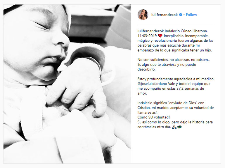 La publicación de Luli Fernández