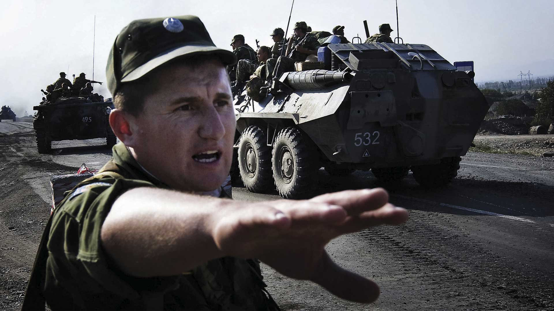 La ofensiva militar de Georgia en las repúblicas separatistas de Osetia el Sur y Abjasia fue aplastada por la intervención de las fuerzas armadas de Rusia. Foto: AFP.