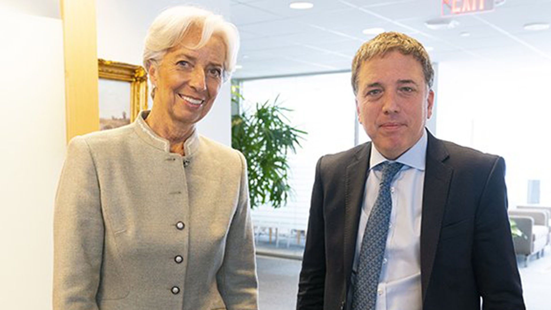 Lagarde y Dujovne, el mes pasado, en Washington (@FMInoticias)