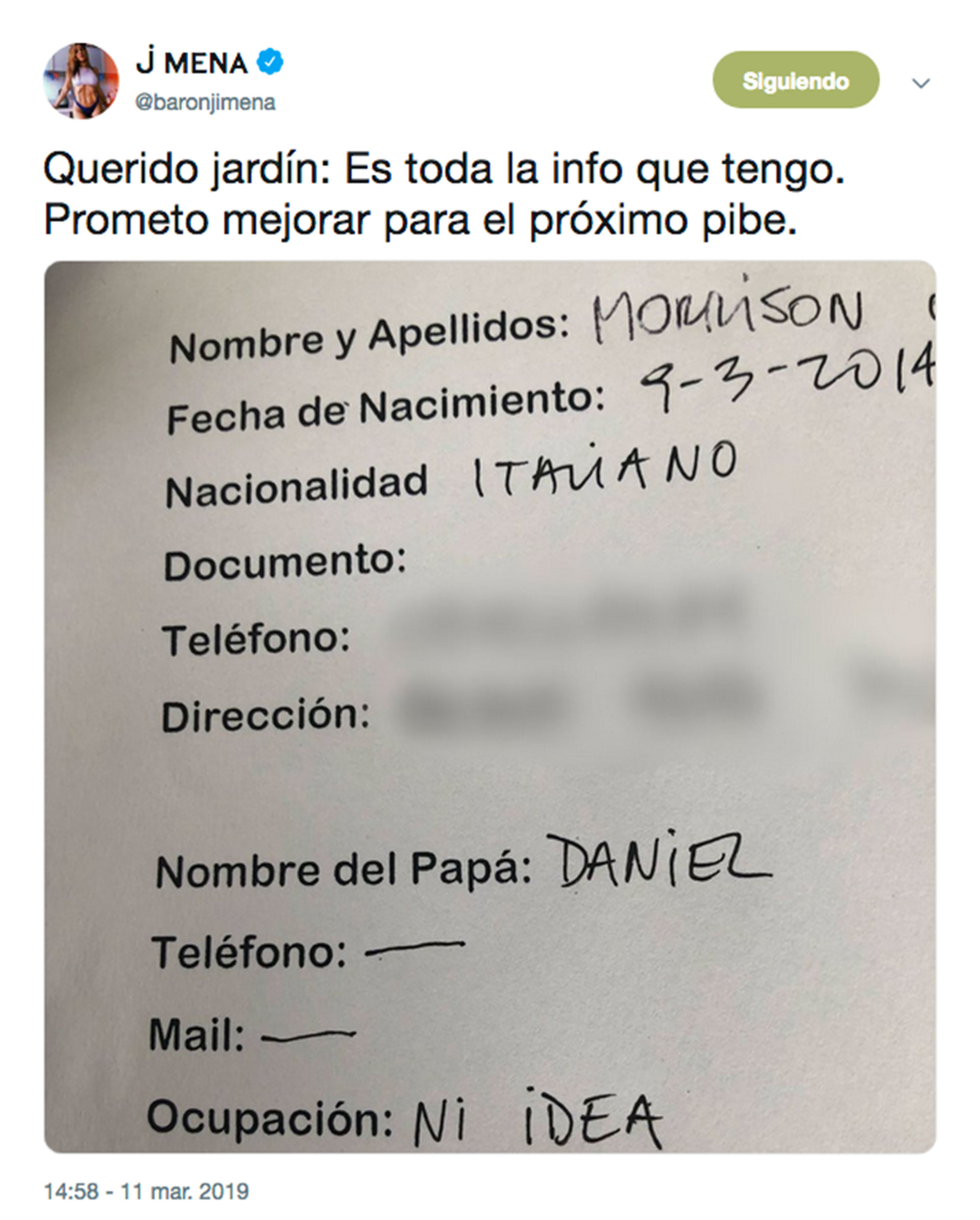 El tuit de Barón que desató el escándalo.