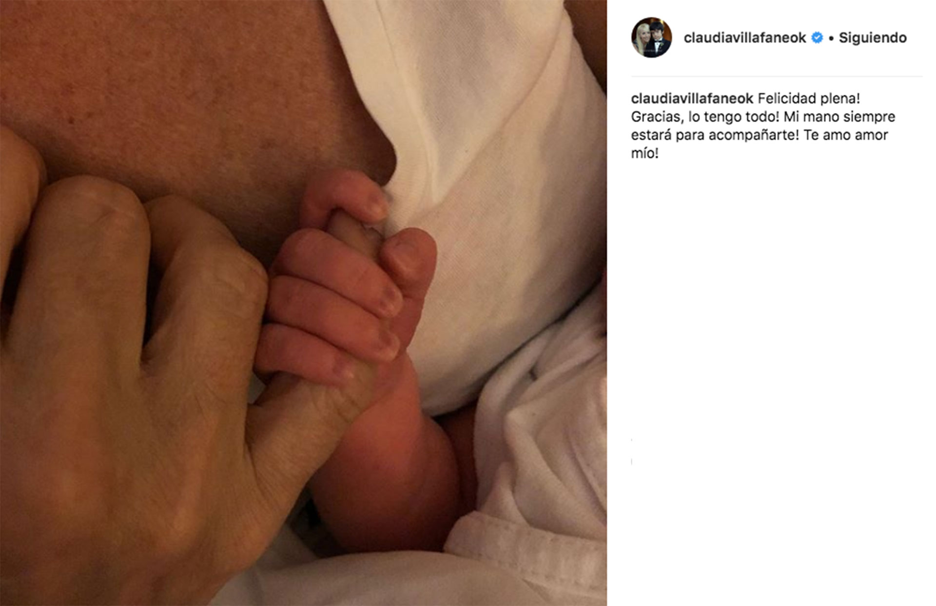 El tierno posteo de Claudia en Instagram.