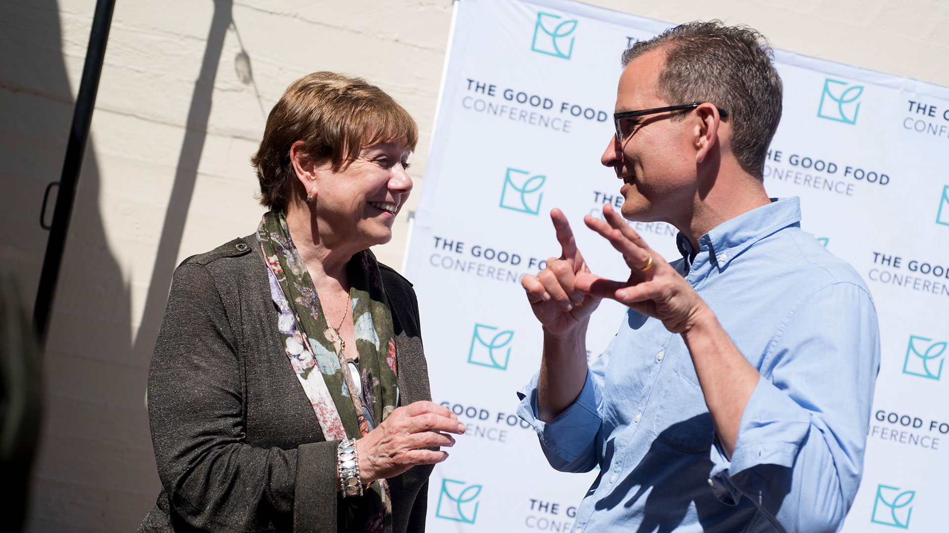 Friedrich con Ann Veneman, exsecretaria de Agricultura de Estados Unidos, en una conferencia del Good Food Institute el año pasado (Credit Good Food Institute)