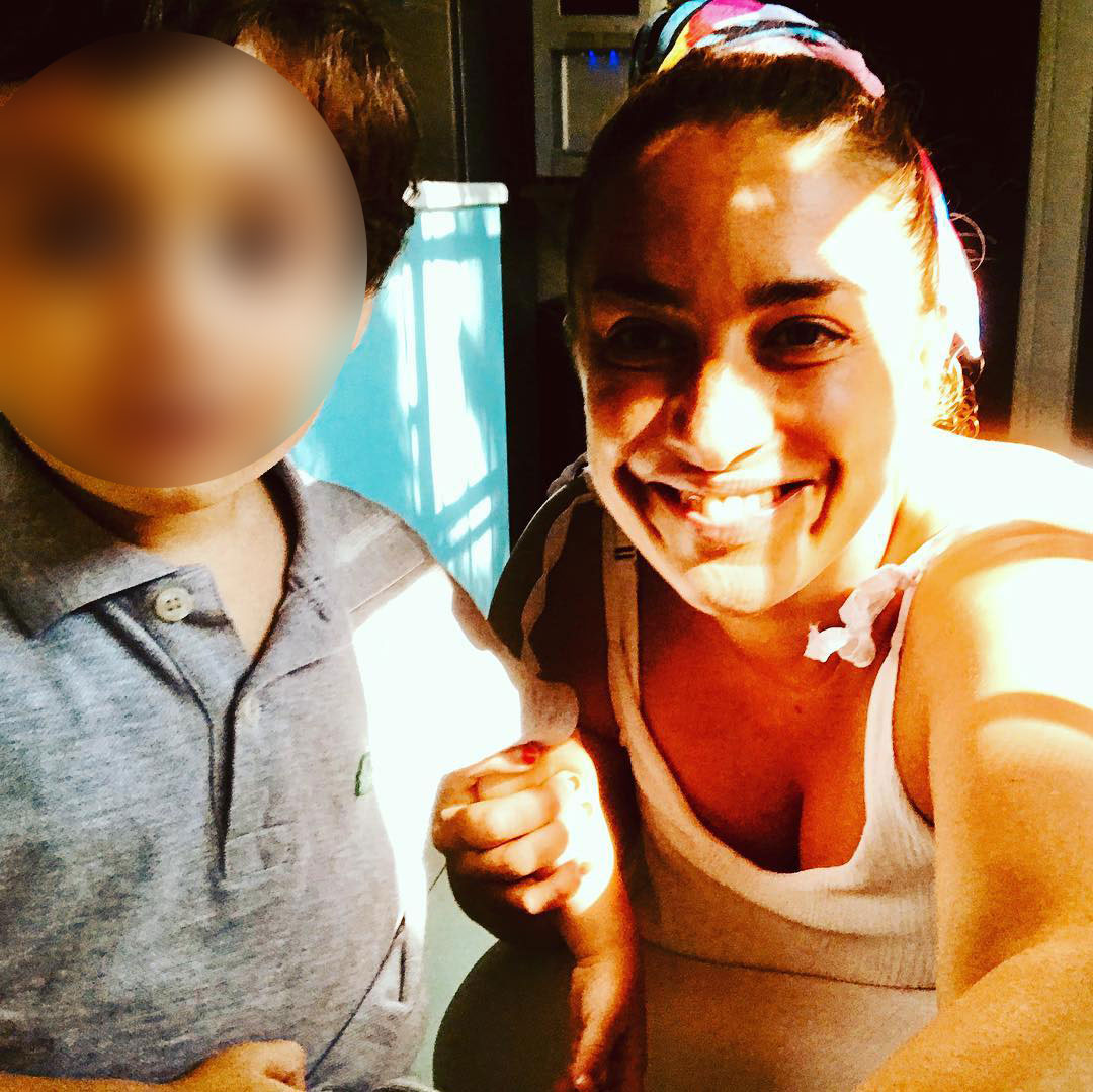 María Julia Oliván y su hijo Antonio
