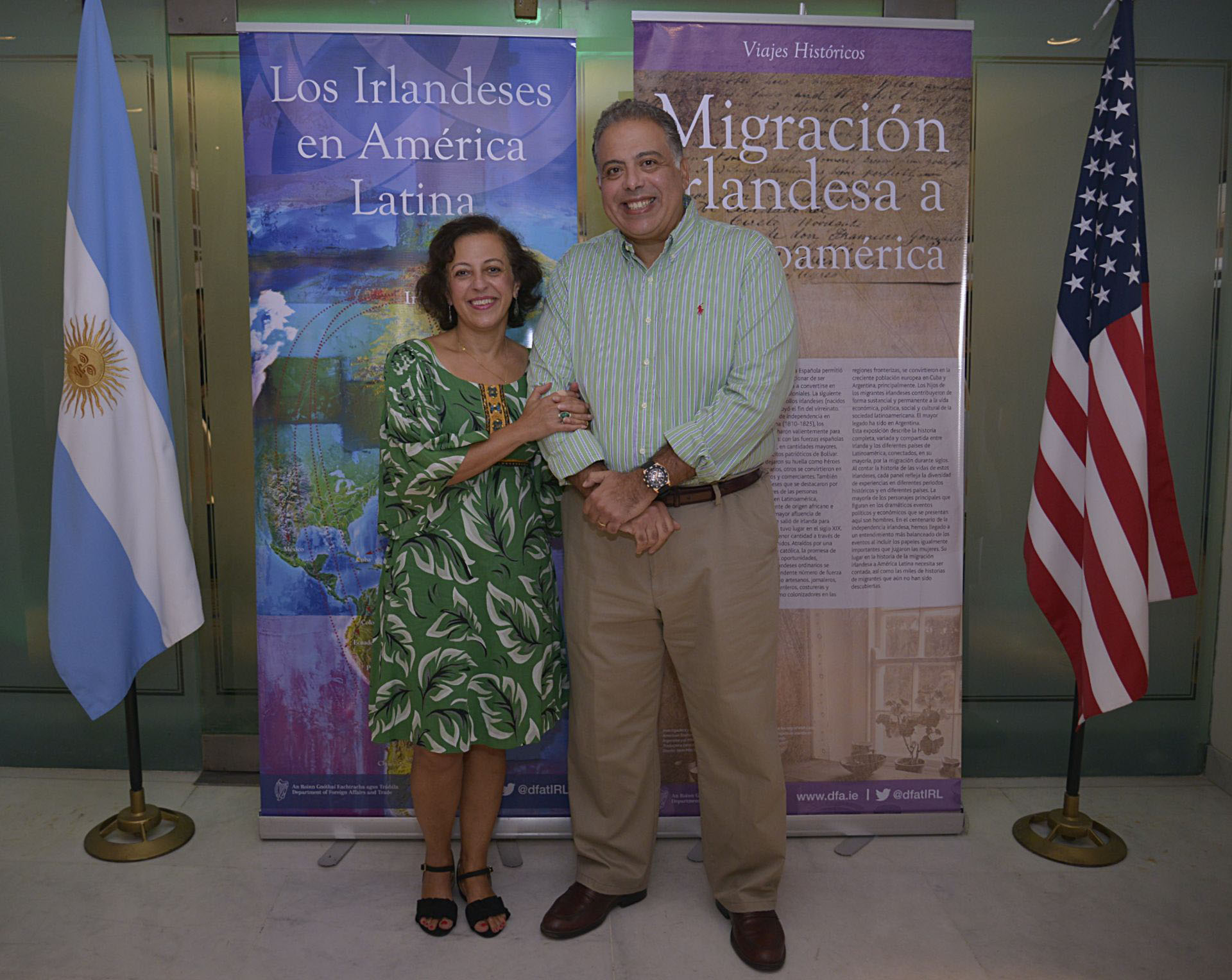 Uno de los invitados especiales del almuerzo: Amin Mourad Meleika, embajador de Egipto en la Argentina, junto a su esposa Mona Makramalla