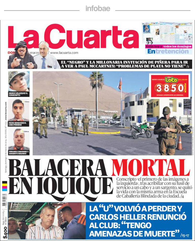 La Cuarta, Chile, Lunes 18 de marzo de 2019 - Noticias de Lationamérica La Cuarta, Chile, Lunes 18 de marzo de 2019 - Noticias de Lationamérica