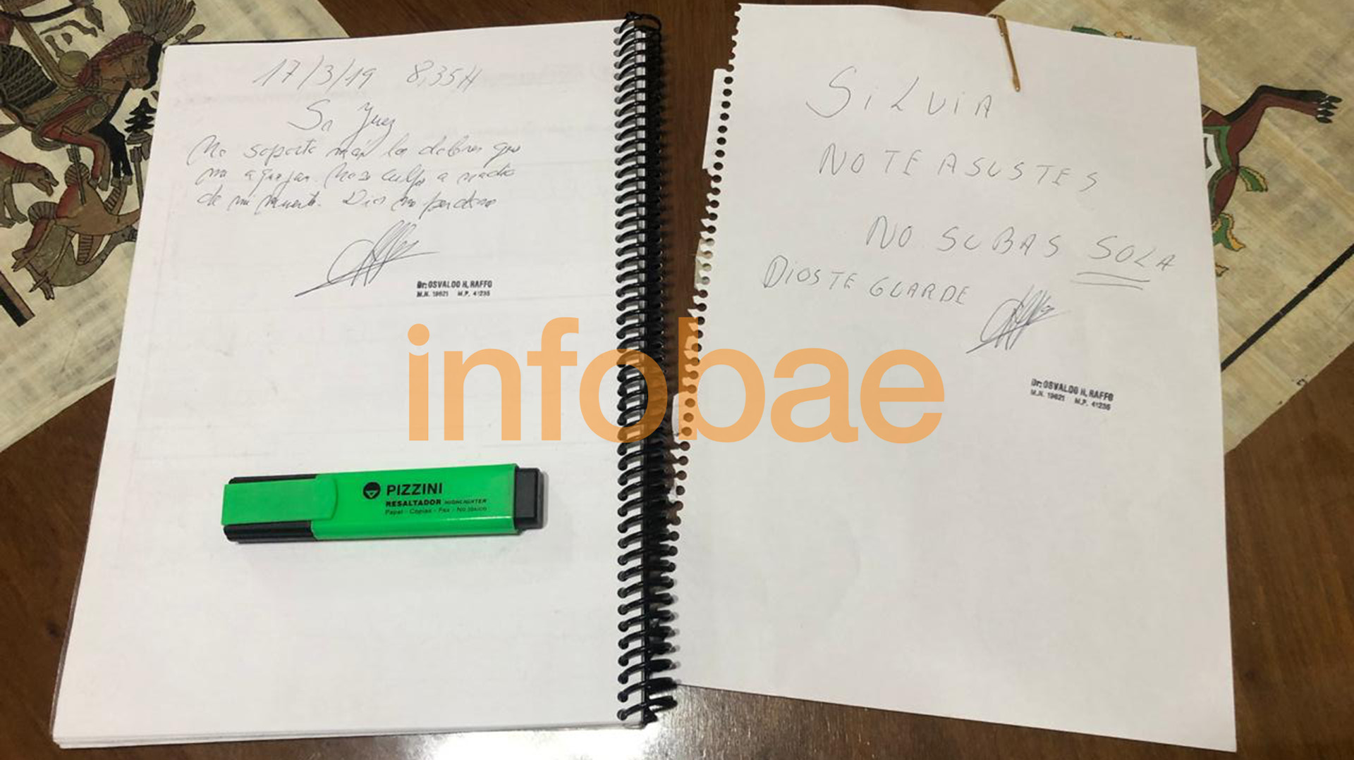 Las notas que dejó Raffo