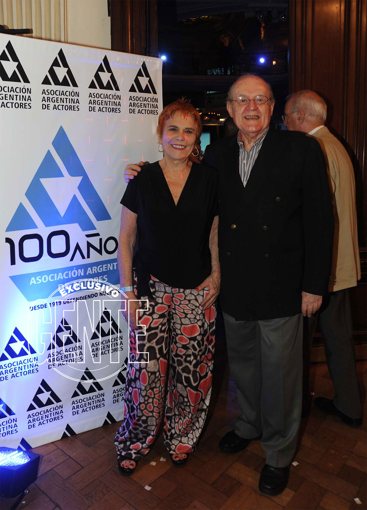 Leonor Manso y Miguel Jordán en el festejo del centenario de los actores. Foto: Enrique García Medina/GENTE