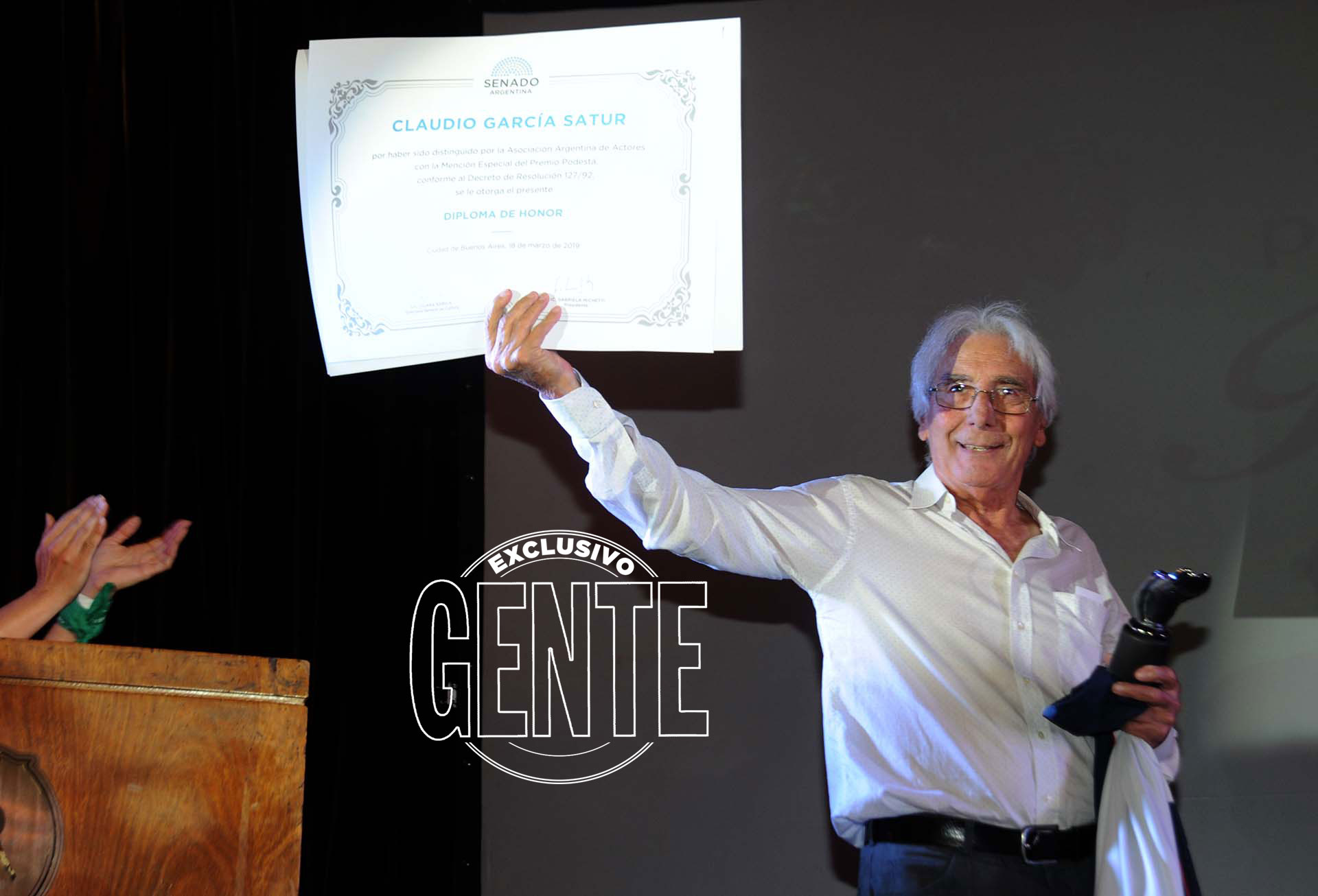 Claudio García Satur recibió un merecido homenaje. Foto: Enrique García Medina/GENTE