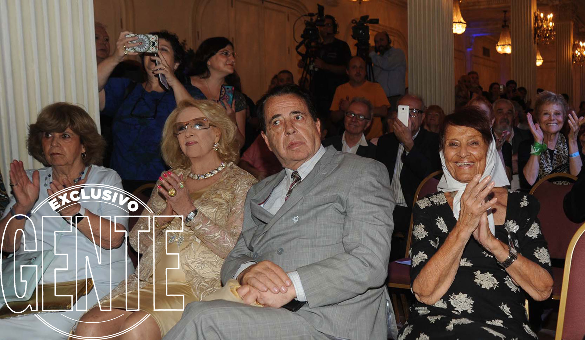 Mirtha Legrand, Héctor Vidal Rivas y la Madre de Plaza de Mayo Taty Almeida. Foto: Enrique García Medina/GENTE