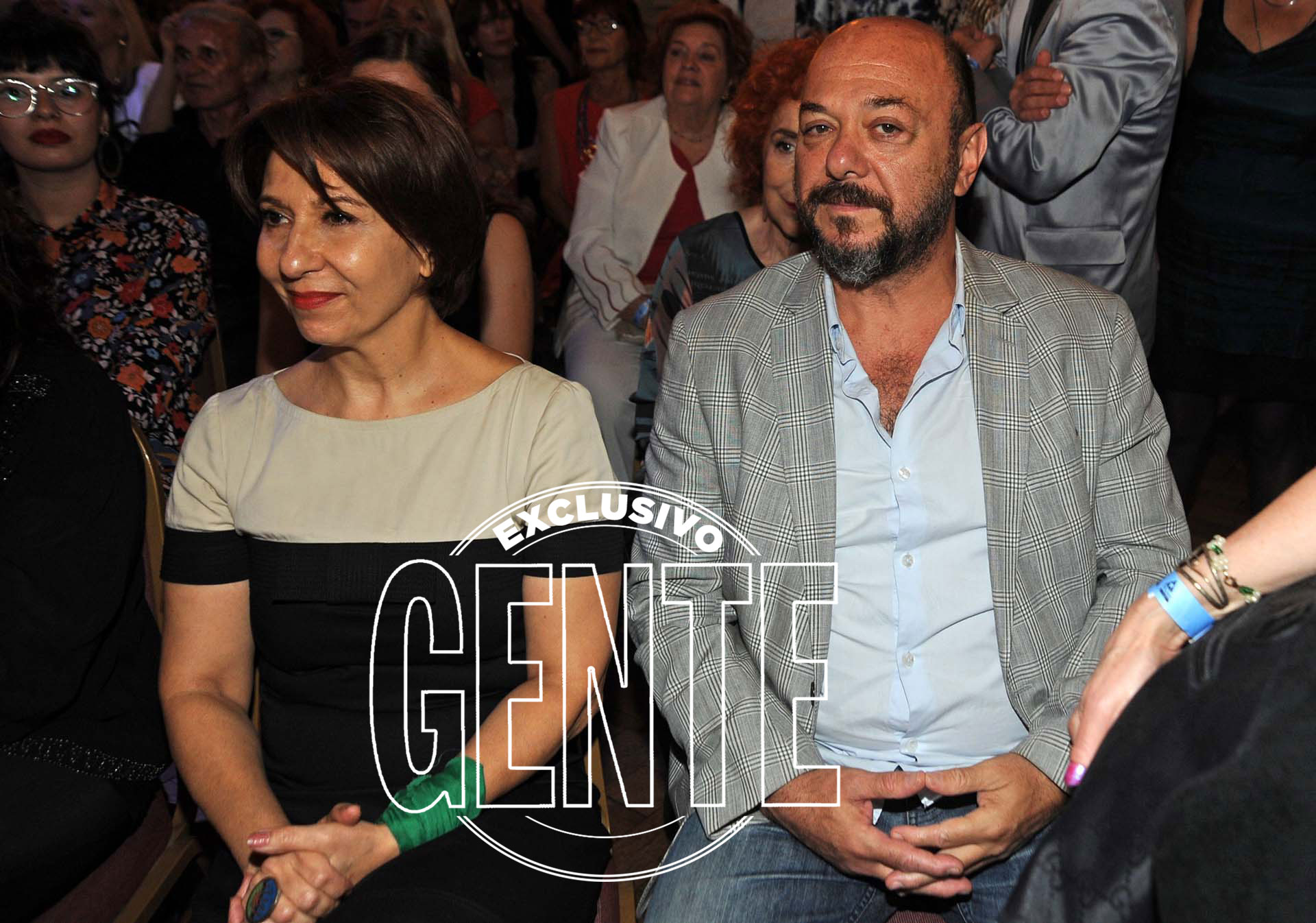 Alejandra Flechner junto a Luis Ziembrowski, en la velada que reunió a los actores. Foto: Enrique García Medina/GENTE