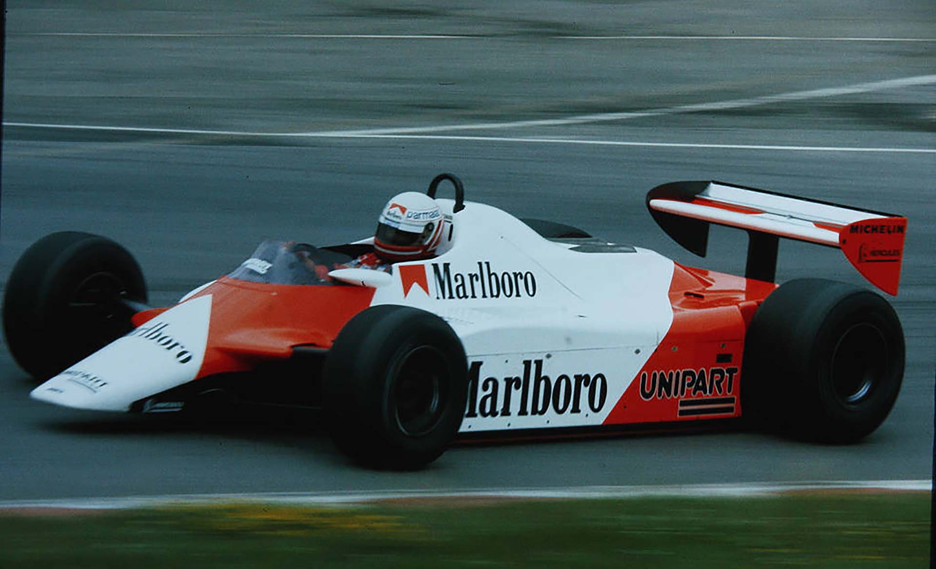 McLaren de F-1, auto de Lauda, el que probó Fernando Parrado (Archivo Revista Corsa)