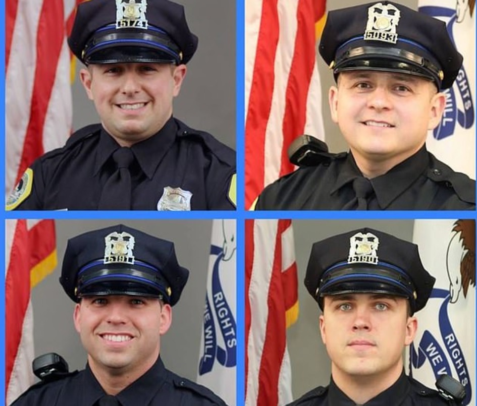 Los cuatro policías recibieron un homenaje por su acción heroica (Foto: Departamento de Policía Des Moines)