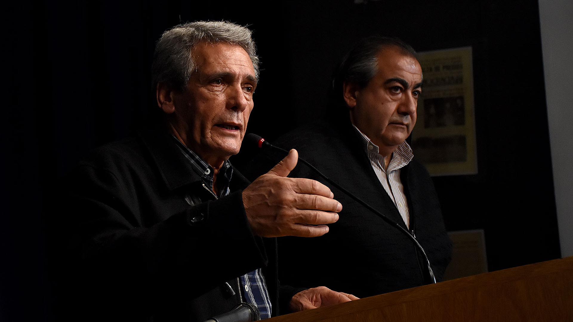 Los líderes de la CGT, Carlos Acuña y Héctor Daer