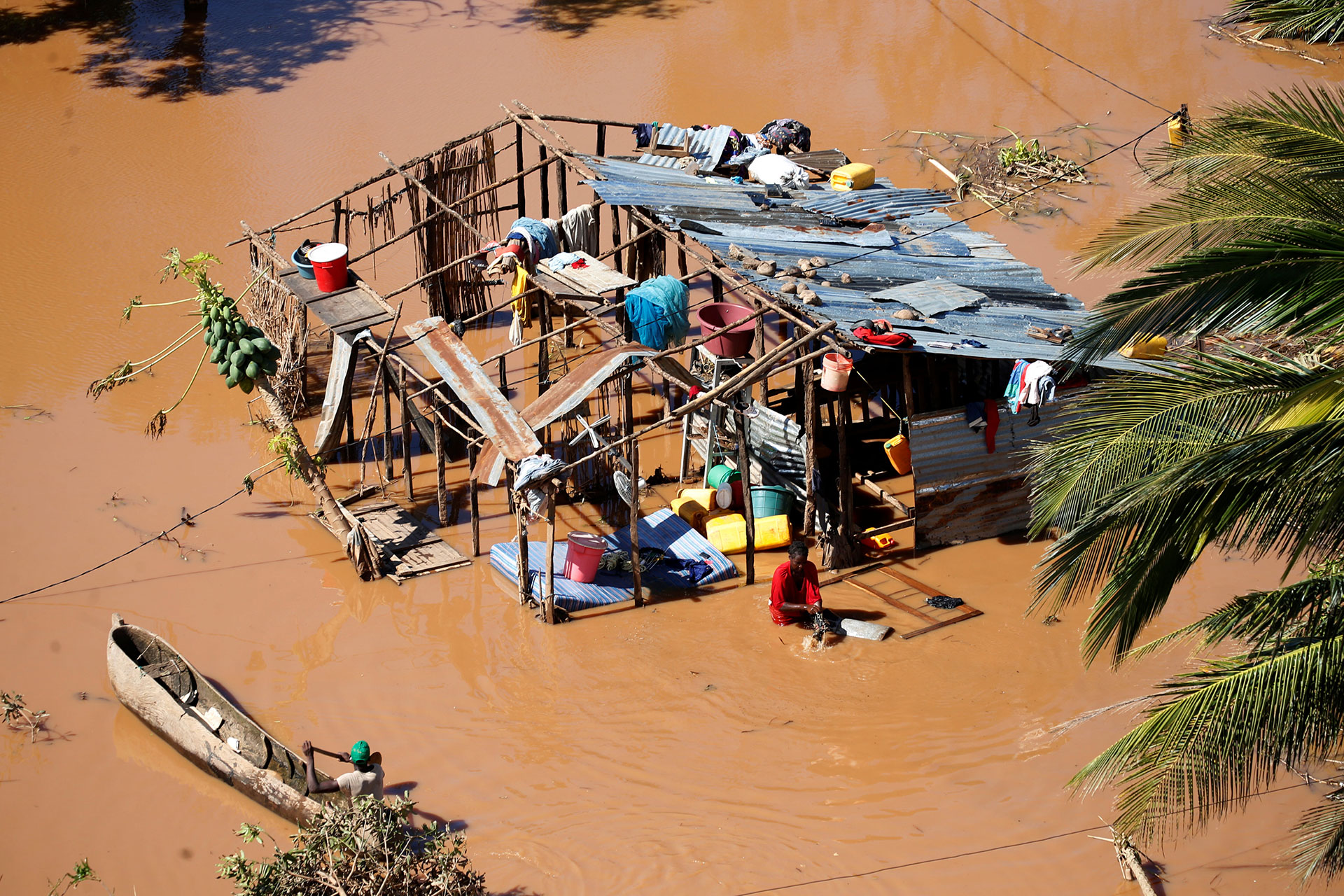 Los restos de una vivienda en Buzi, en las afueras de Beira (Foto: Reuters)