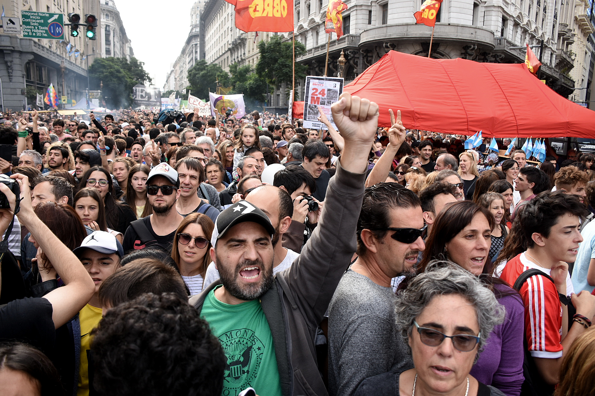 En el acto hubo agrupaciones de Izquierda, sindicatos y movimientos sociales