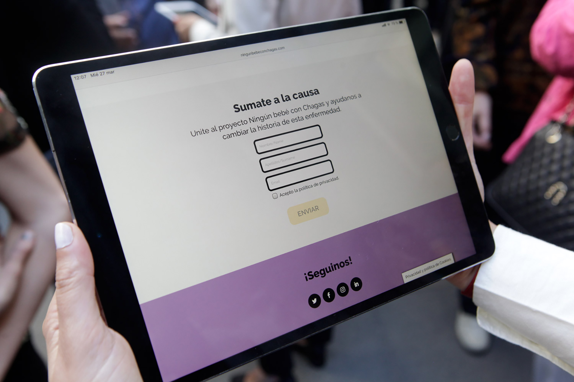Imagen del sitio web para sumarse a la Campaña #ningúnbebéconchagas