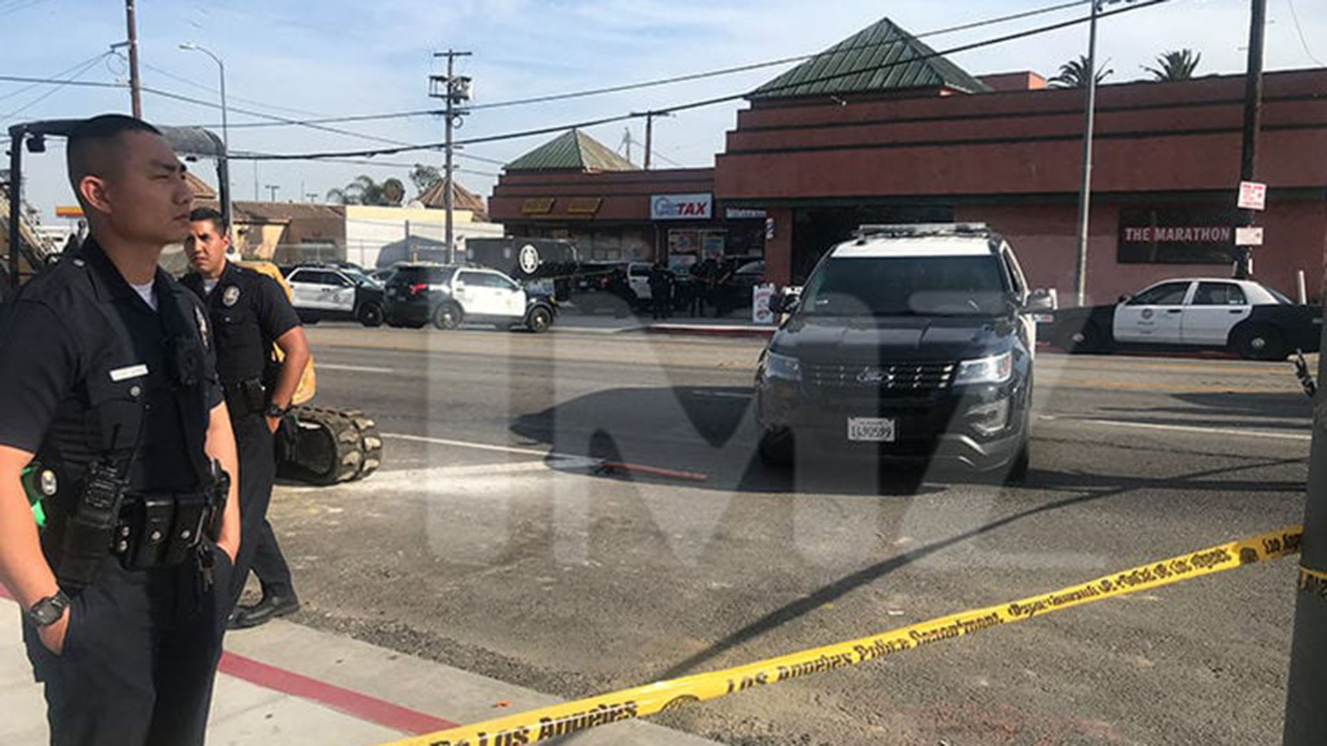 El lugar del tiroteo en Los Ángeles