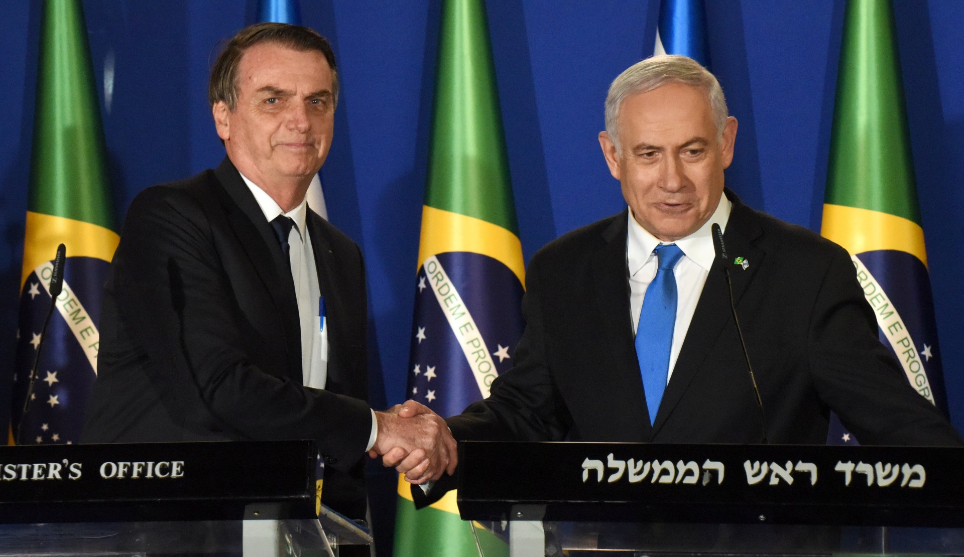 Jair Bolsonaro junto a Benjamin Netanyahu durante su visita a Israel (REUTERS)