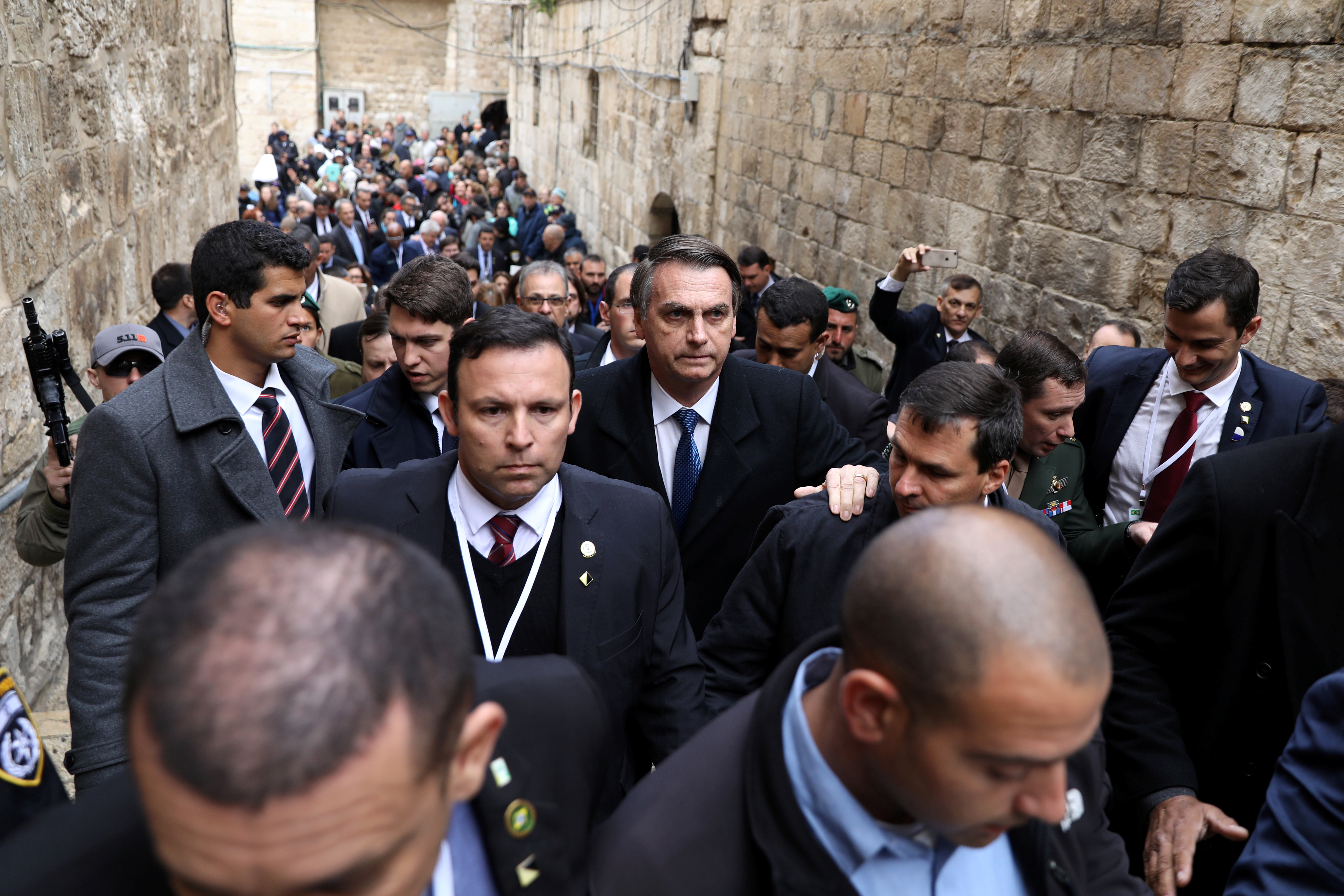 El presidente también visitó la Iglesia del Santo Sepulcro (Reuters)