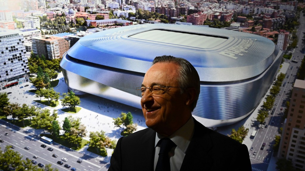 Florentino Pérez, durante la presentación del nuevo Santiago Bernabéu (Foto: Gabriel Bouys/ AFP)