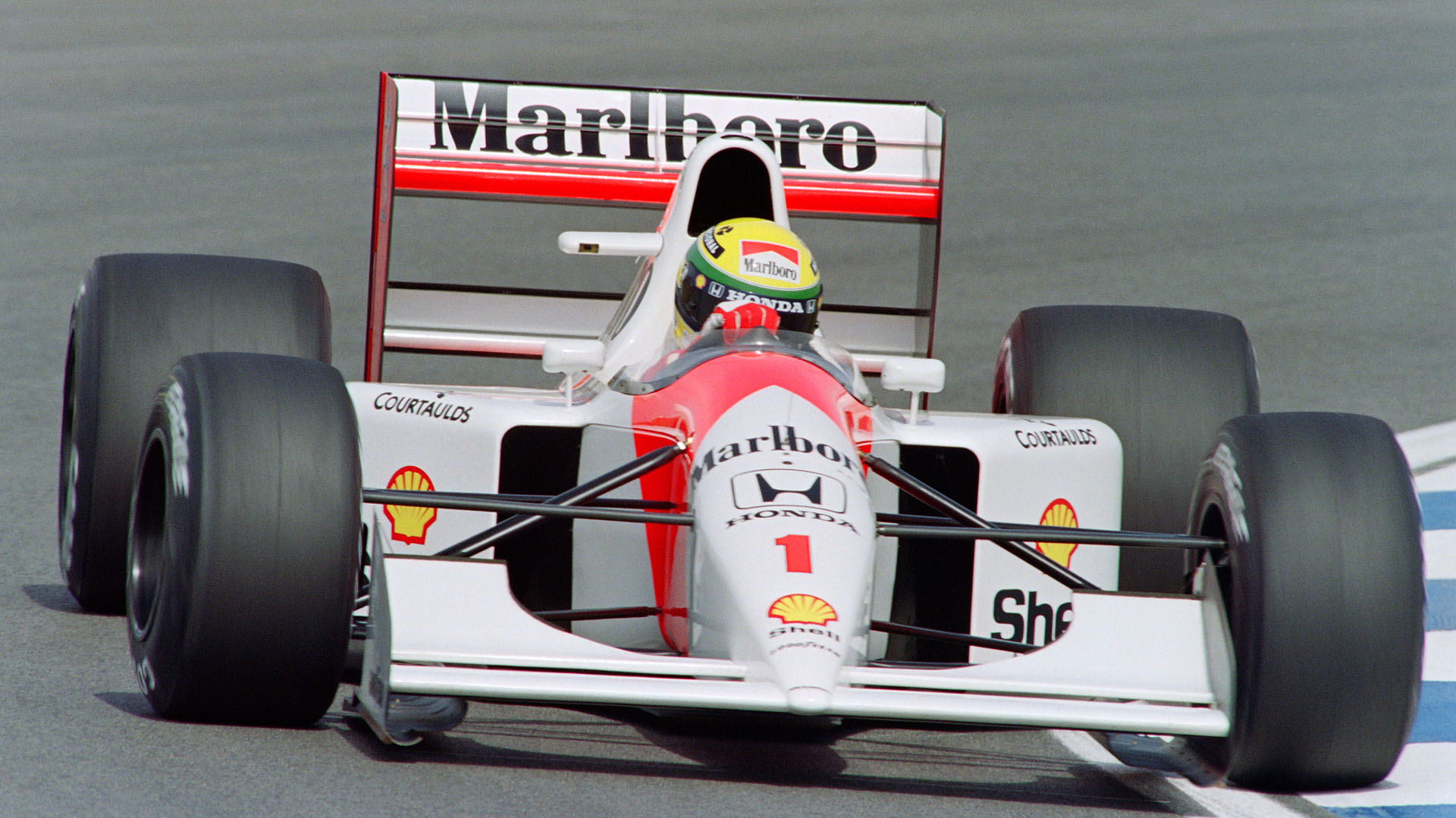 El 1 en la trompa del McLaren: Senna fue campeón de la Fórmula 1 en 1988, 1990 y 1991