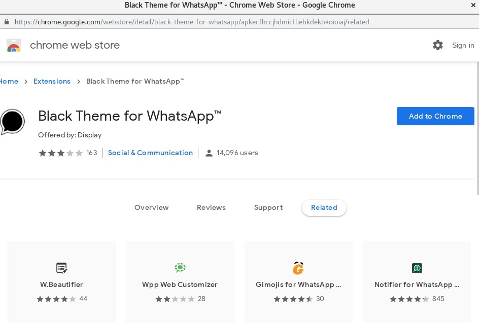 La extensión de Google Chrome a la que se redirigido el usuario.