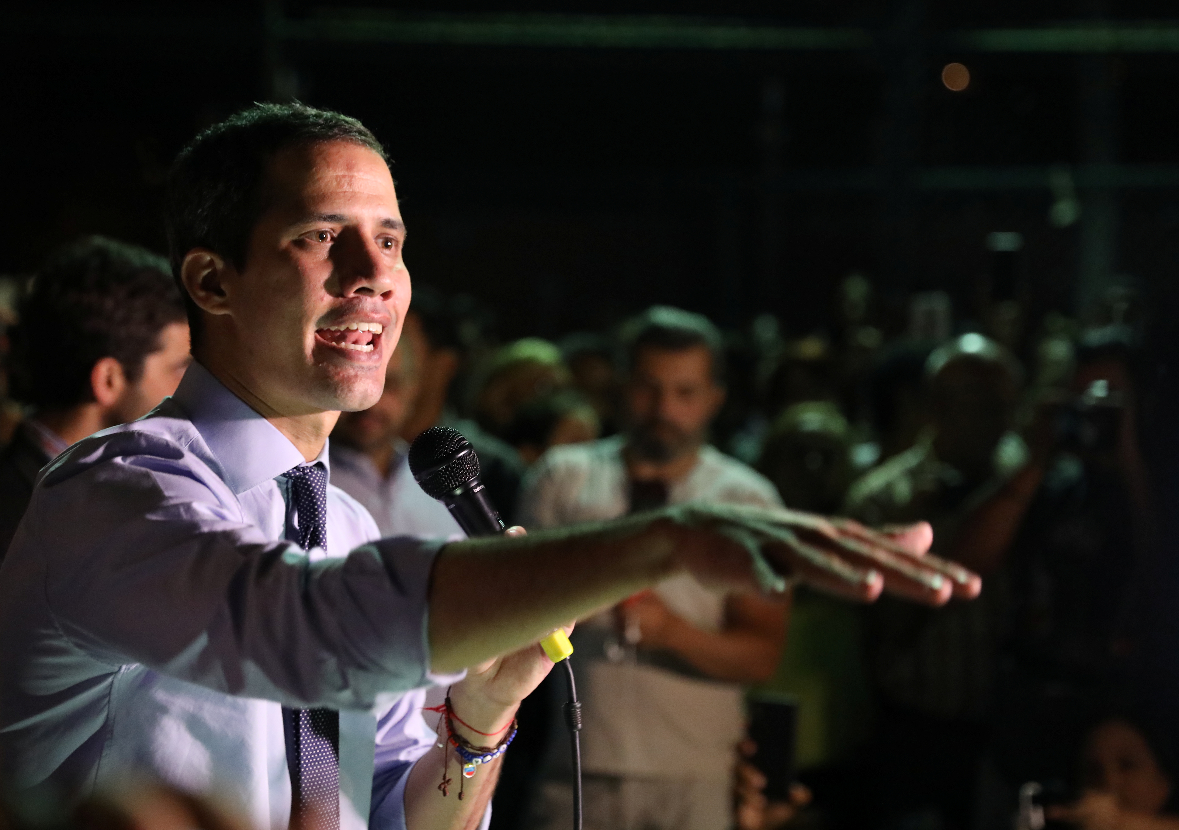 Juan Guaidó se dirigió a seguidores y a la prensa. (REUTERS/Manaure Quintero)