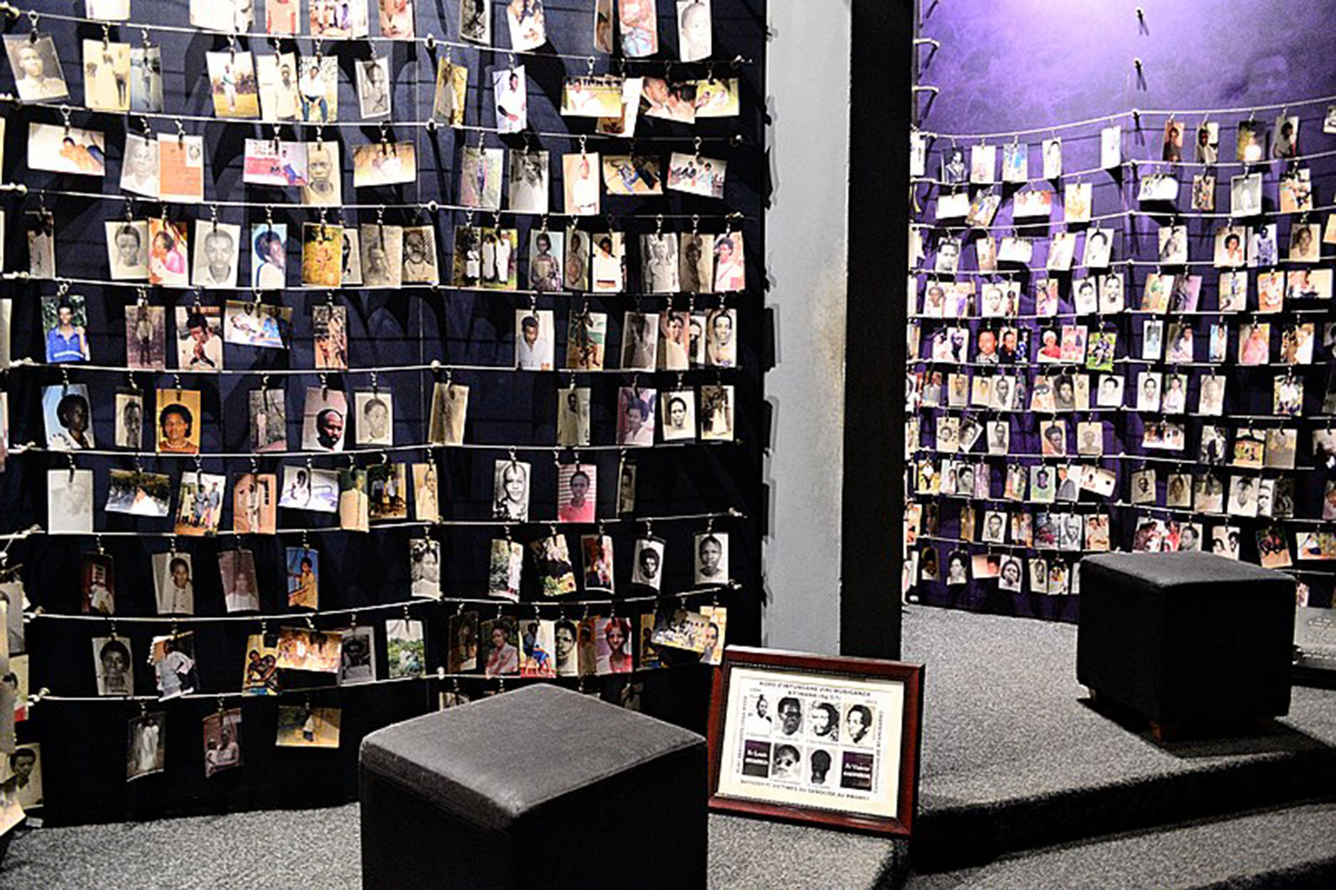 Fotos de algunas de las víctimas, exhibidas en el Memorial del Genocidio, en Kigali (Jenny Paul)