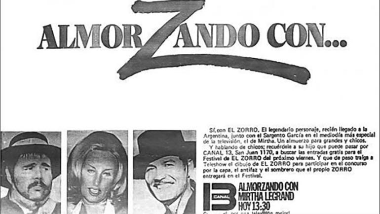 Anuncio de la visita del Sargento García al programa de Mirtha Legrand