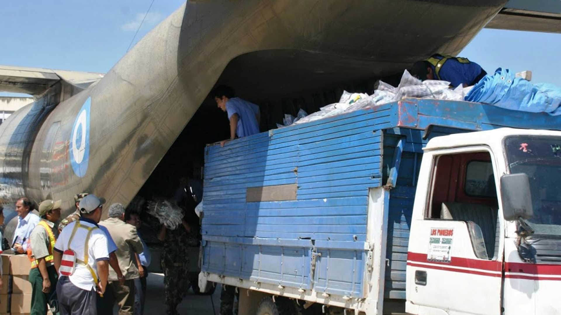 La ayuda humanitaria, de Argentina al mundo. Foto: Gentileza Cascos Blancos.