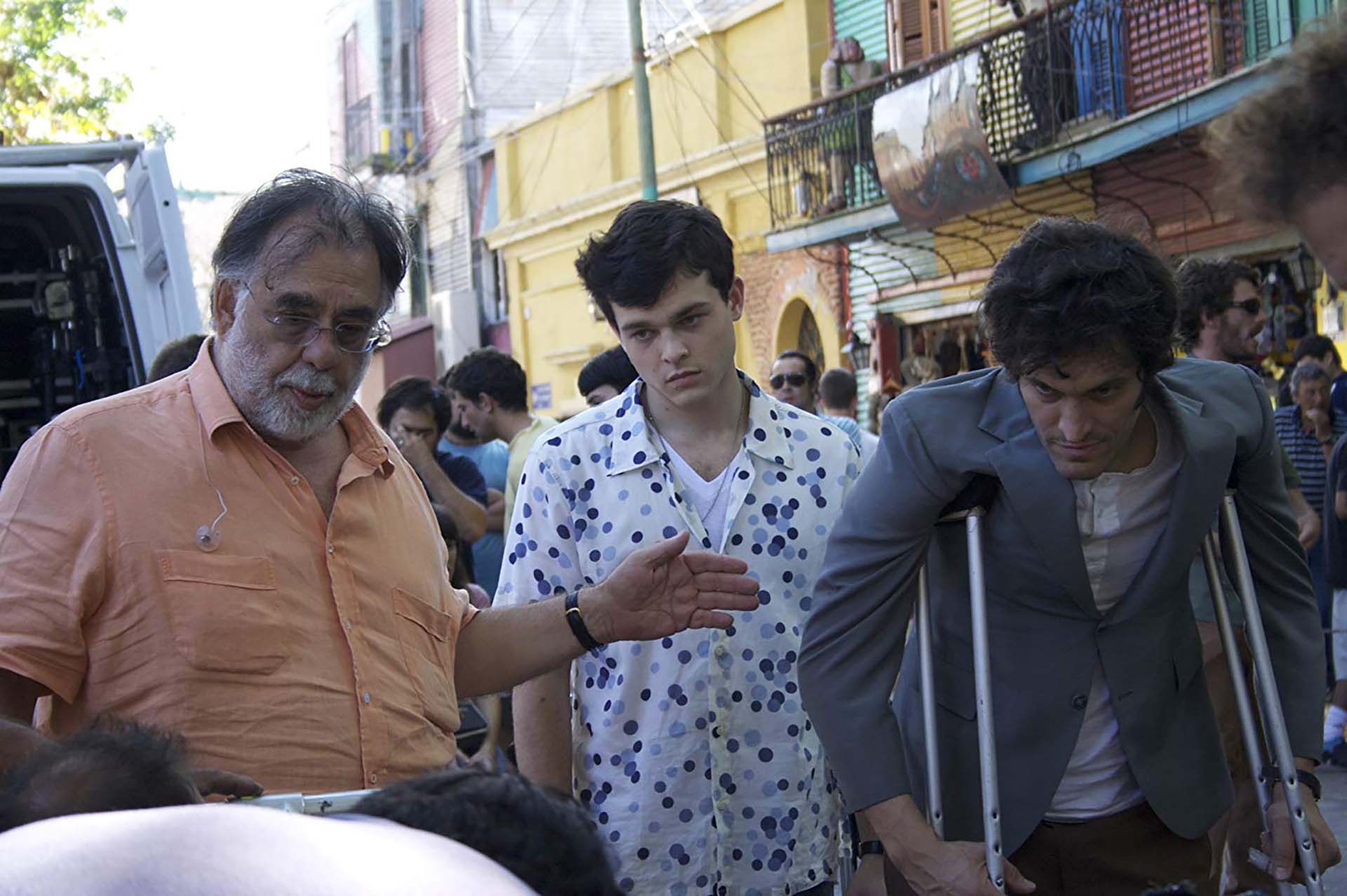 Francis Ford Coppola, Vincent Gallo, y Alden Ehrenreich en “Tetro”(2009) en Buenos Aires
