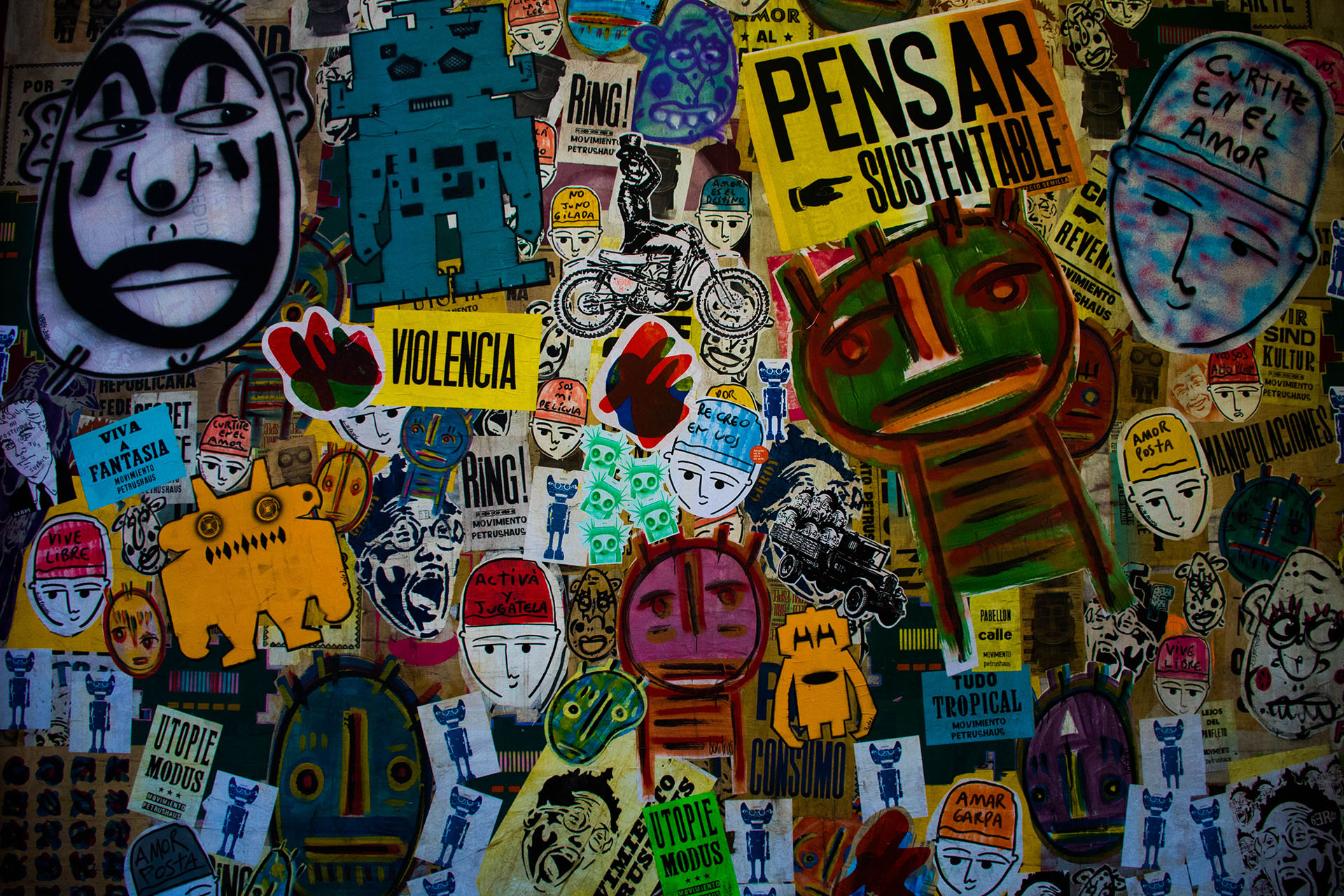 Graffitti, stencil, collage y otro tipo de manifestaciones artísticas le dan una identidad vibrante a Palermo